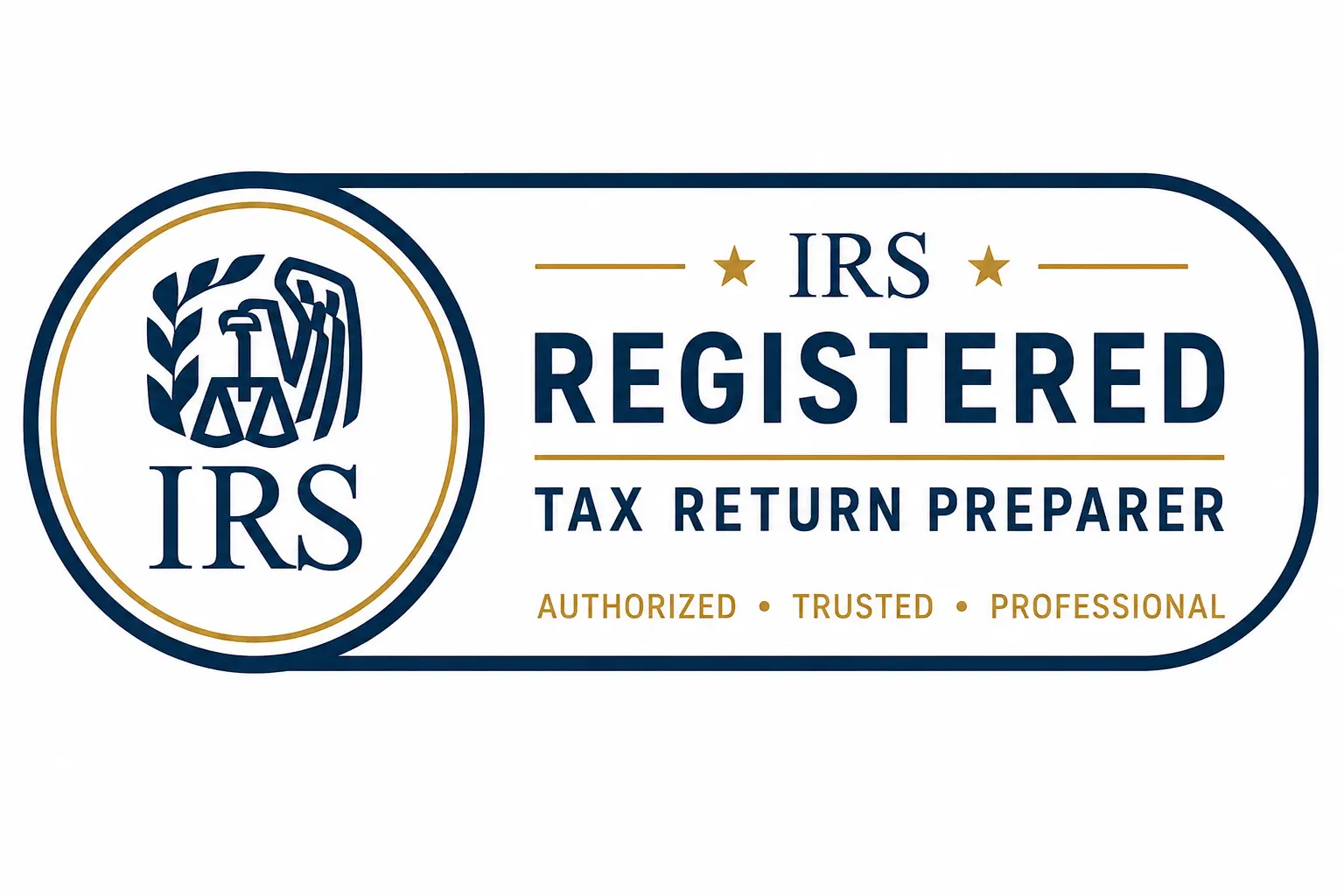 IRS registered tax return preparer badge
